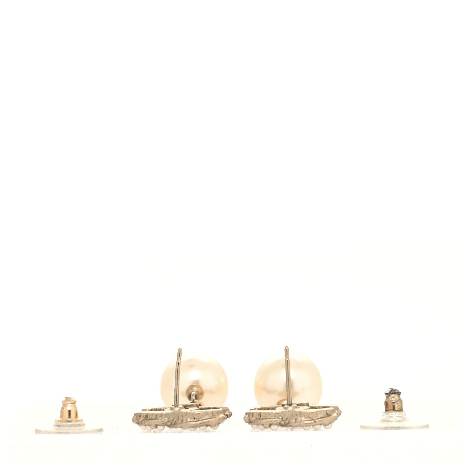 Chanel Pearl CC Drop Earrings Gold 3 of 4