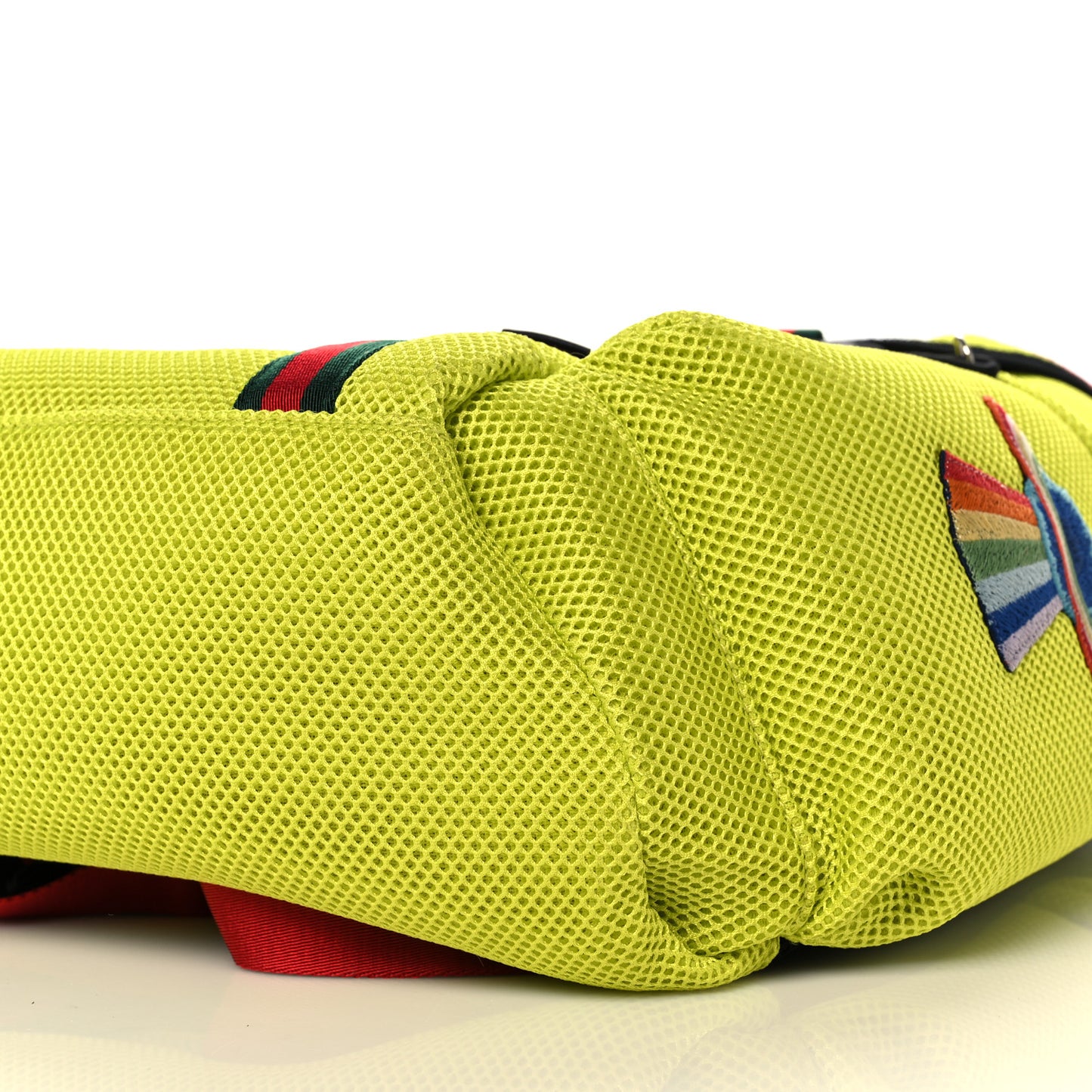 Mesh Web Hollywood Embroidered Double Buckle Backpack Anis Multicolor Black