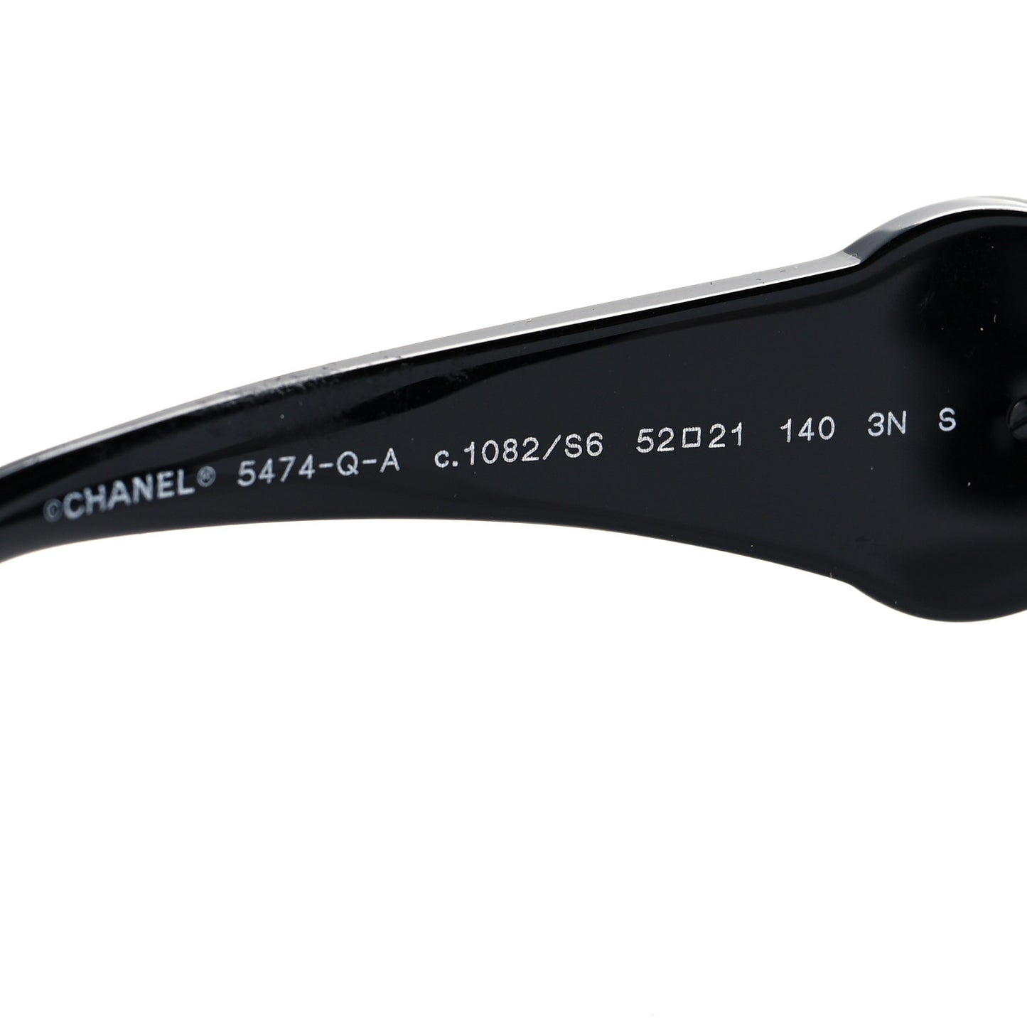 Acetate Calfskin Square Sunglasses 5474-Q-A Black White