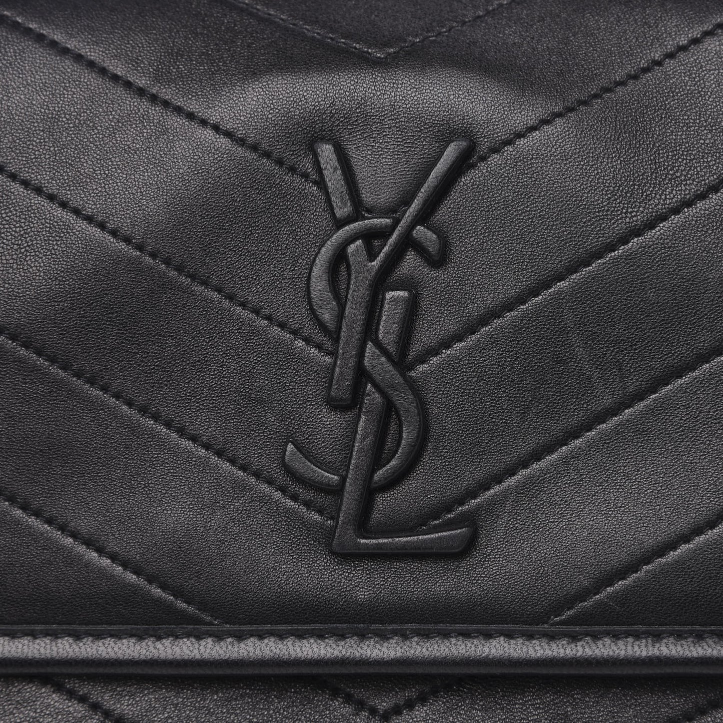 Lambskin Matelasse Monogram Medium Niki Chain Satchel Black