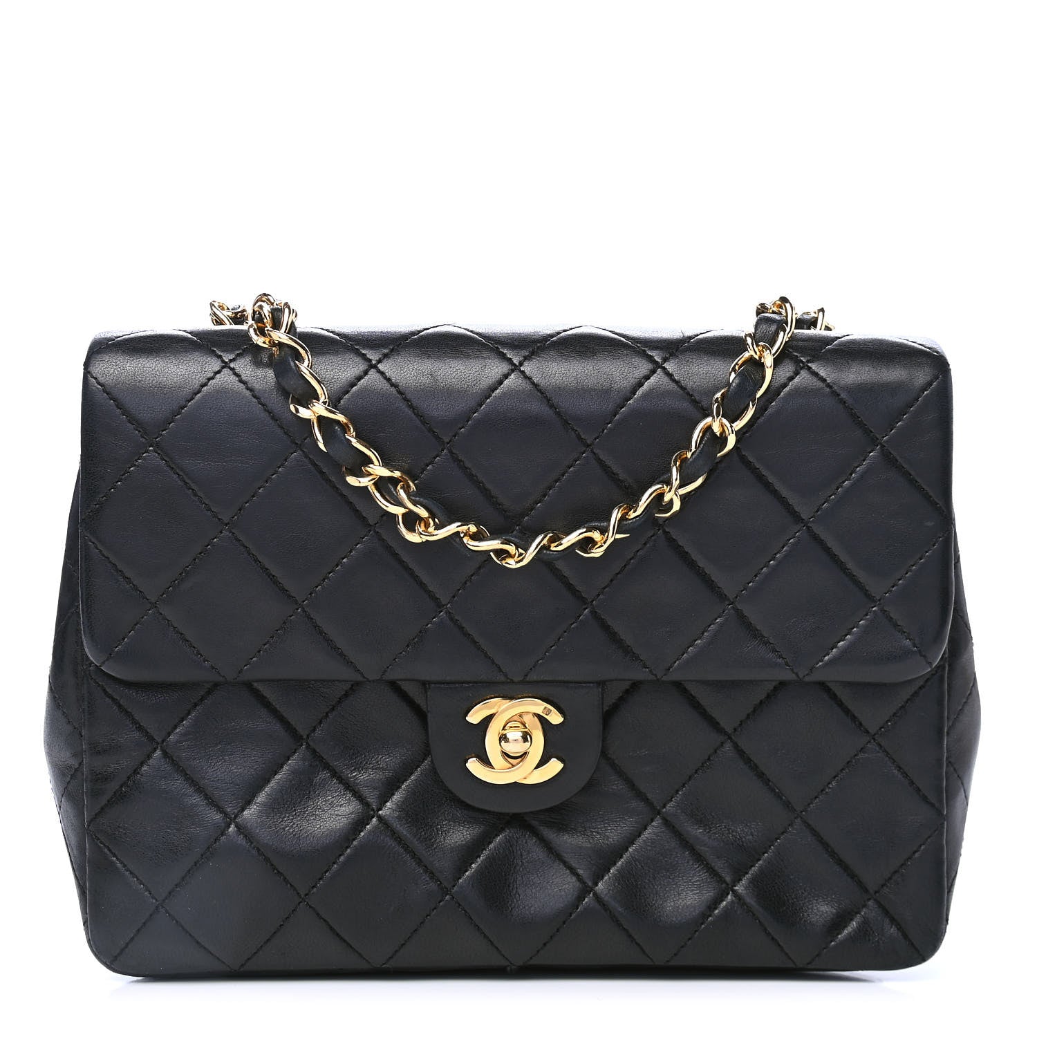 Chanel Lambskin Quilted Mini Square Flap Bag Black 1 of 4