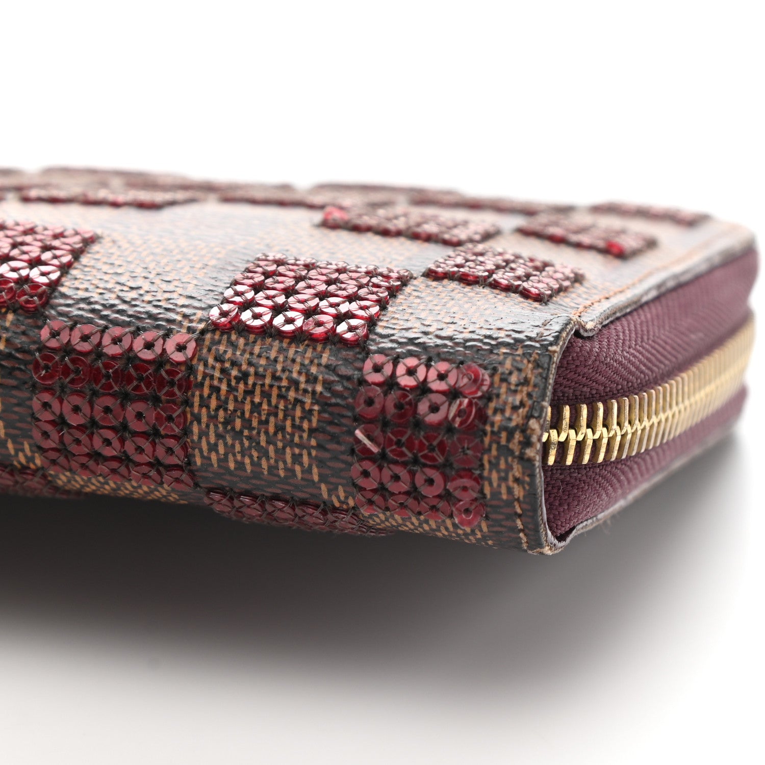 Louis Vuitton Damier Paillettes Zippy Wallet Red 8 of 9