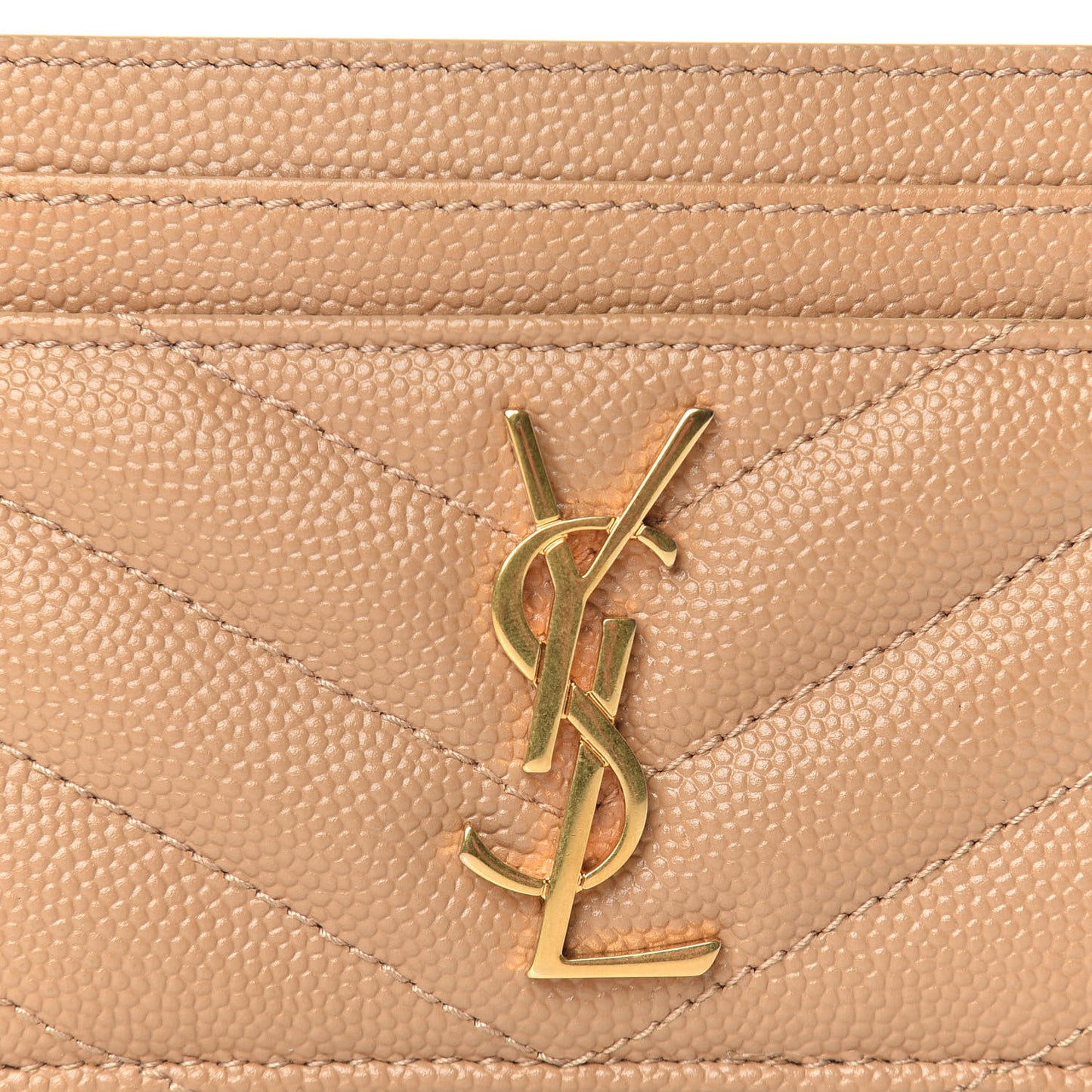 Grain De Poudre Matelasse Chevron Monogram Credit Card Case Cork
