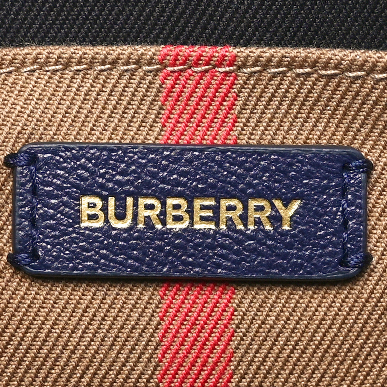 Burberry Calfskin Mega Check Small Banwell Tote Dark Canvas Blue 6 of 9