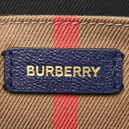 Burberry Calfskin Mega Check Small Banwell Tote Dark Canvas Blue 6 of 9