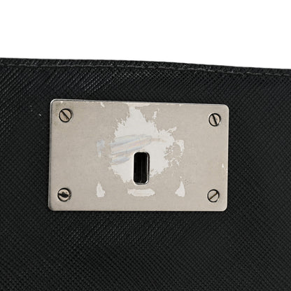 Prada Saffiano Lux Lock Flap Chain Shoulder Bag Black 12 of 15