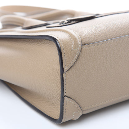 Celine Drummed Calfskin Nano Luggage Dune 8 of 12