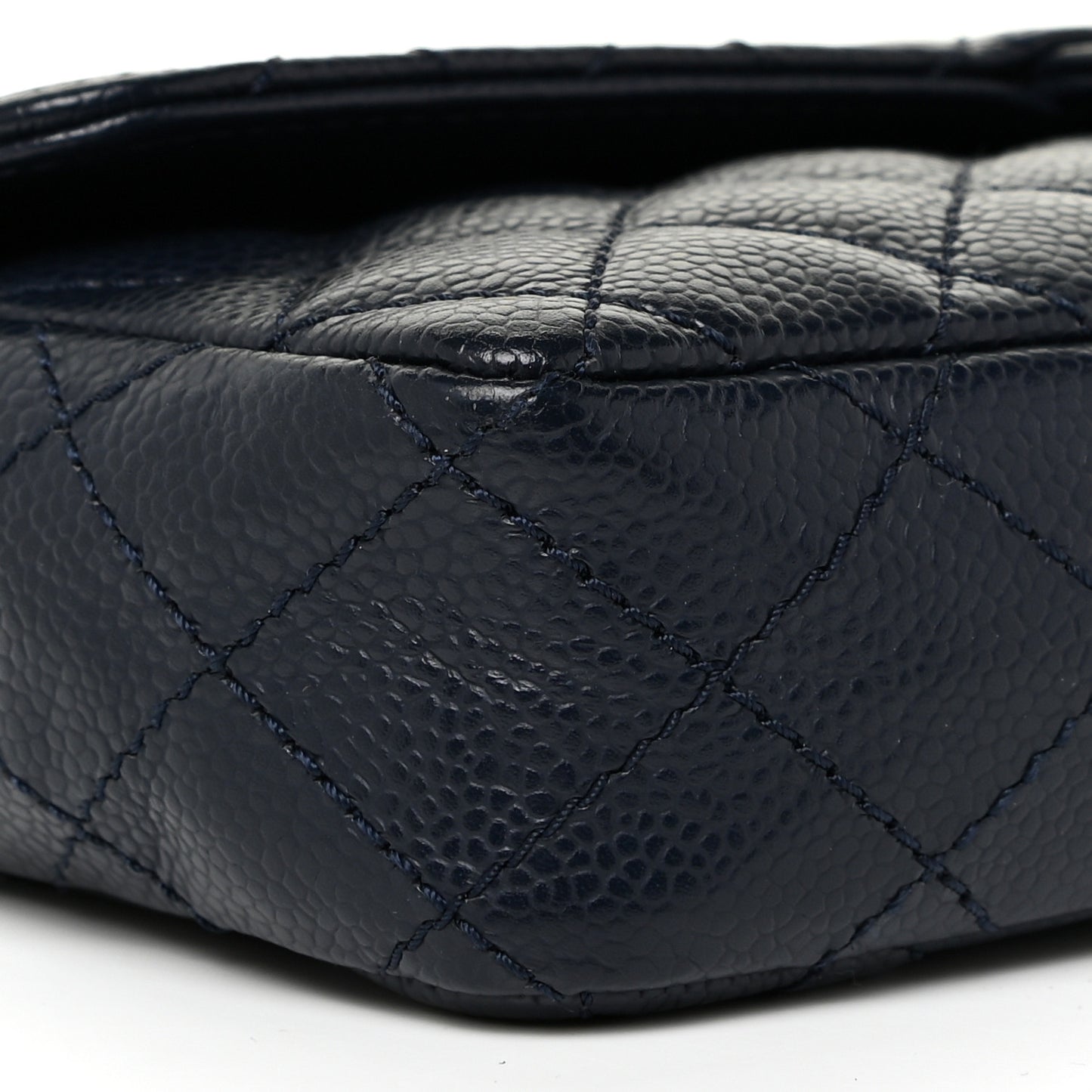 Caviar Quilted East West Flap Navy