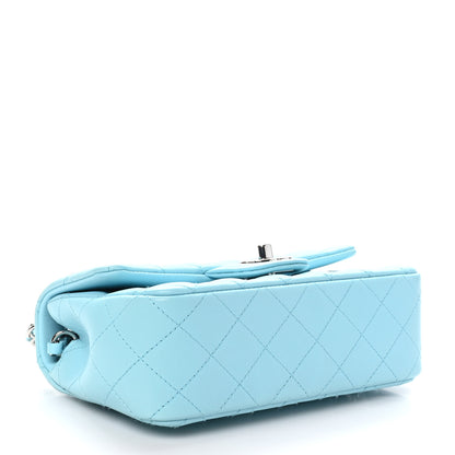 Chanel Lambskin Quilted Mini Rectangular Flap Neon Blue 4 of 11