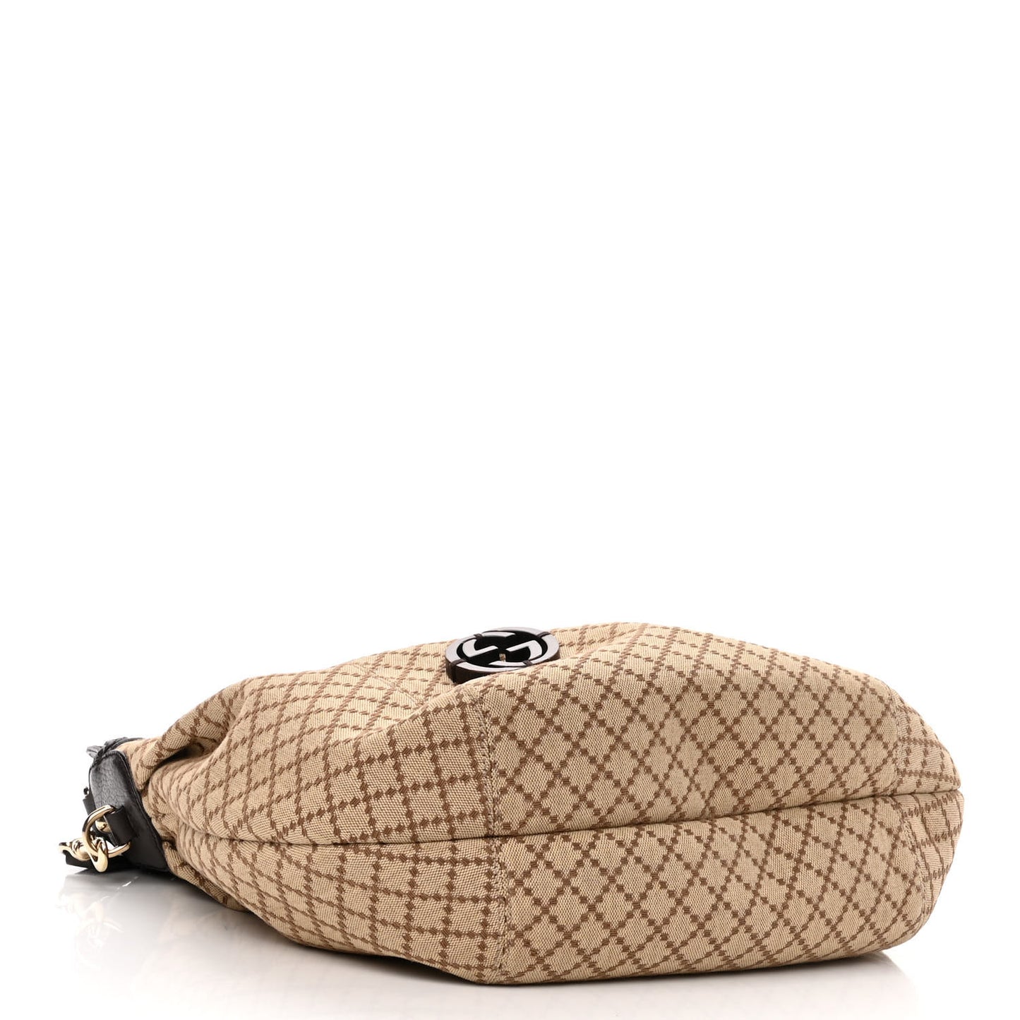 Canvas Diamante Hobo Dark Brown