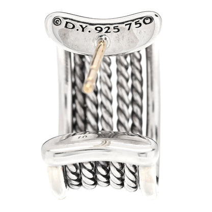 David Yurman Sterling Silver 18K Yellow Gold Origami Earrings 4 of 4