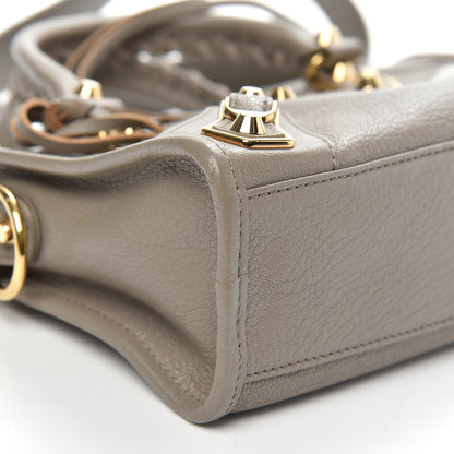 Balenciaga Chevre Gold Metallic Edge Hardware Mini City Gris Taupe 8 of 9