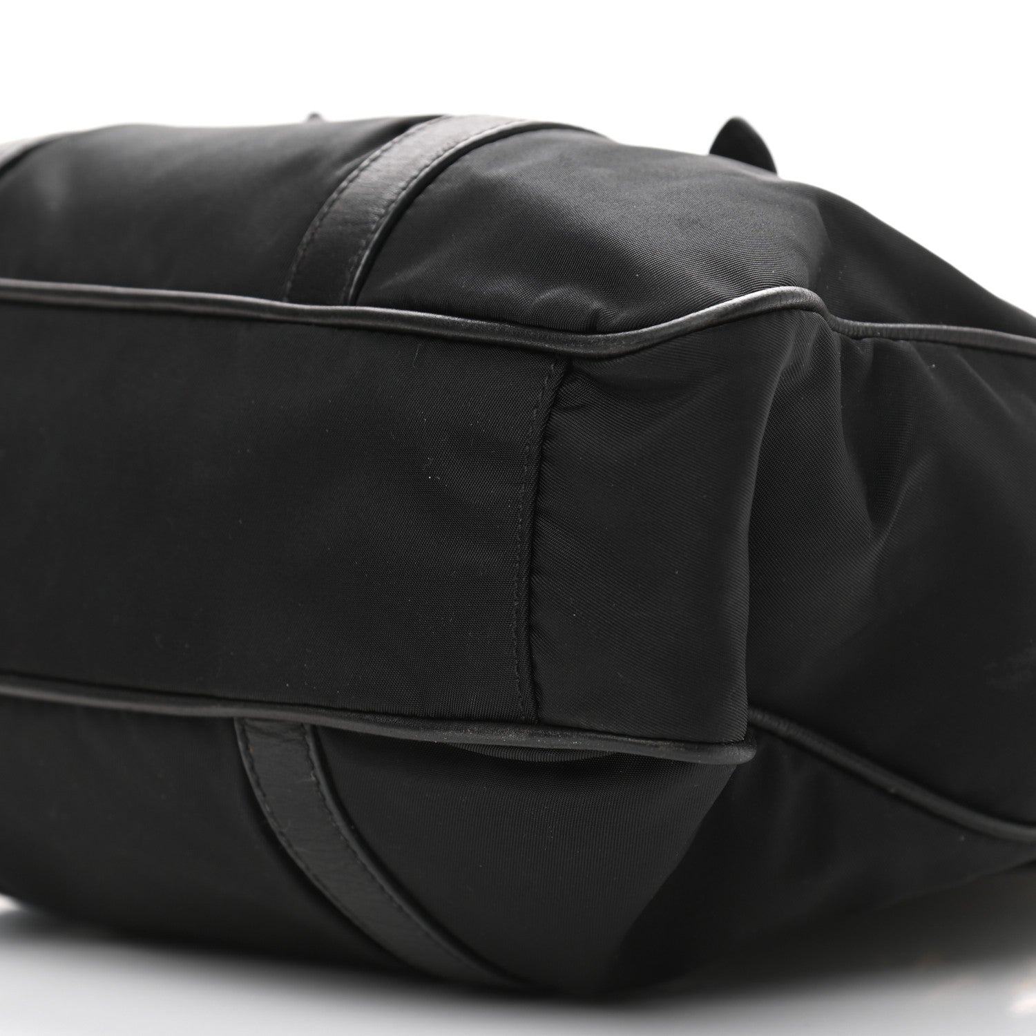 Prada Tessuto Nylon Soft Calfskin Tote Black 10 of 11