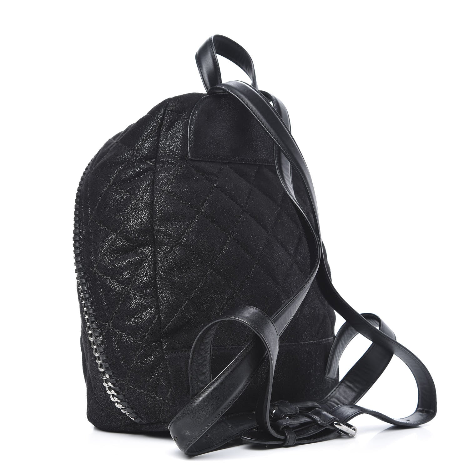 Stella McCartney Shaggy Deer Quilted Small Falabella Backpack Black 2 of 9