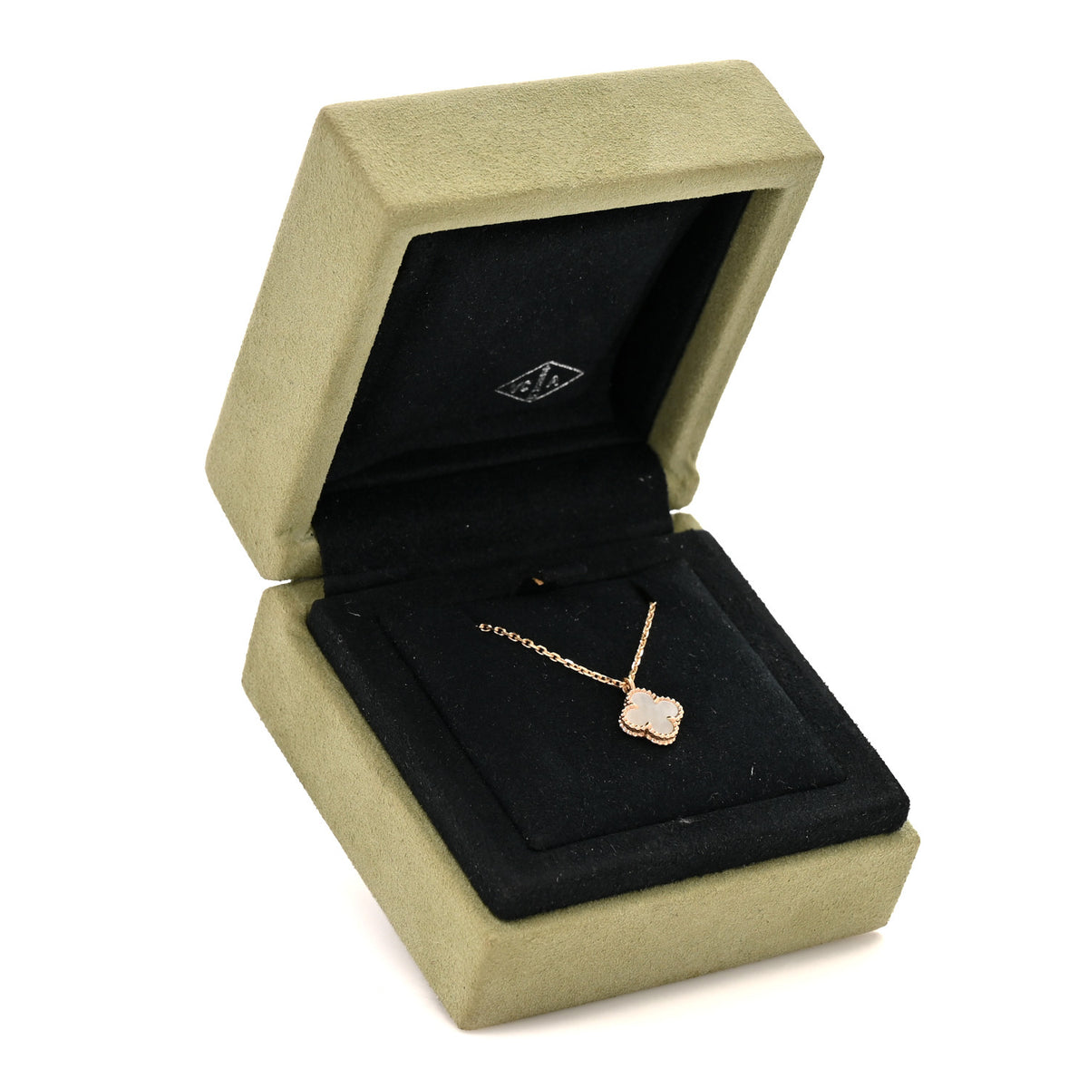 18K Yellow Gold Mother of Pearl Sweet Alhambra Pendant Necklace