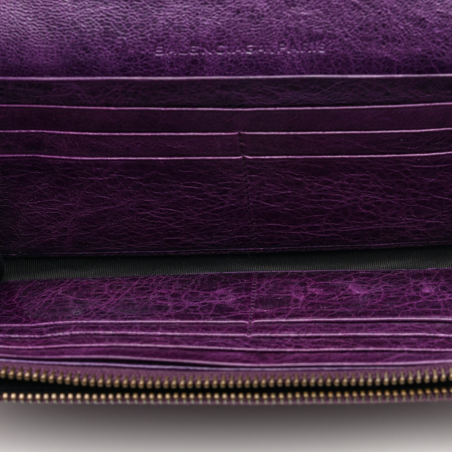 Agneau Classic Hardware Continental Zip Around Wallet Violet
