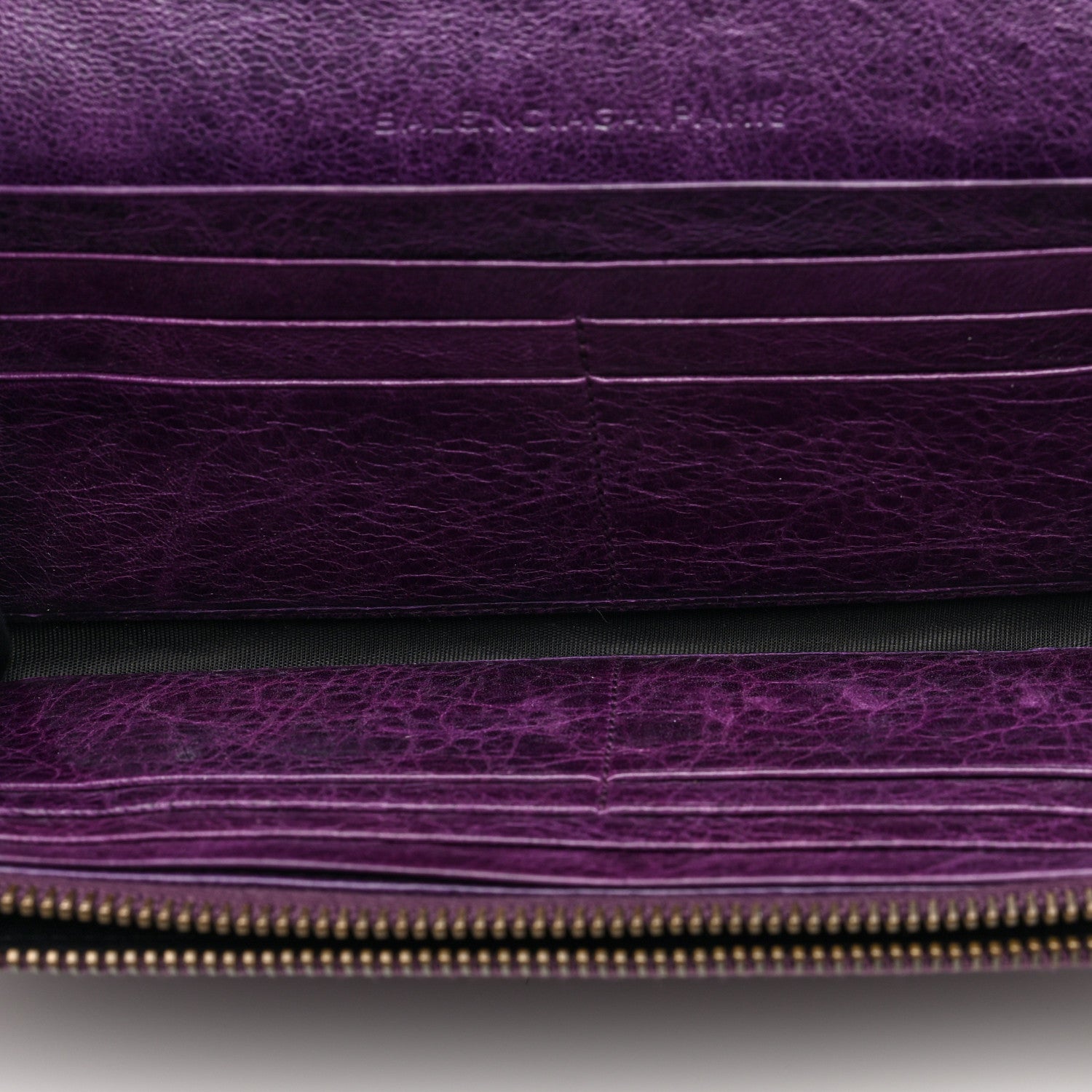 Balenciaga Agneau Classic Hardware Continental Zip Around Wallet Violet 5 of 6