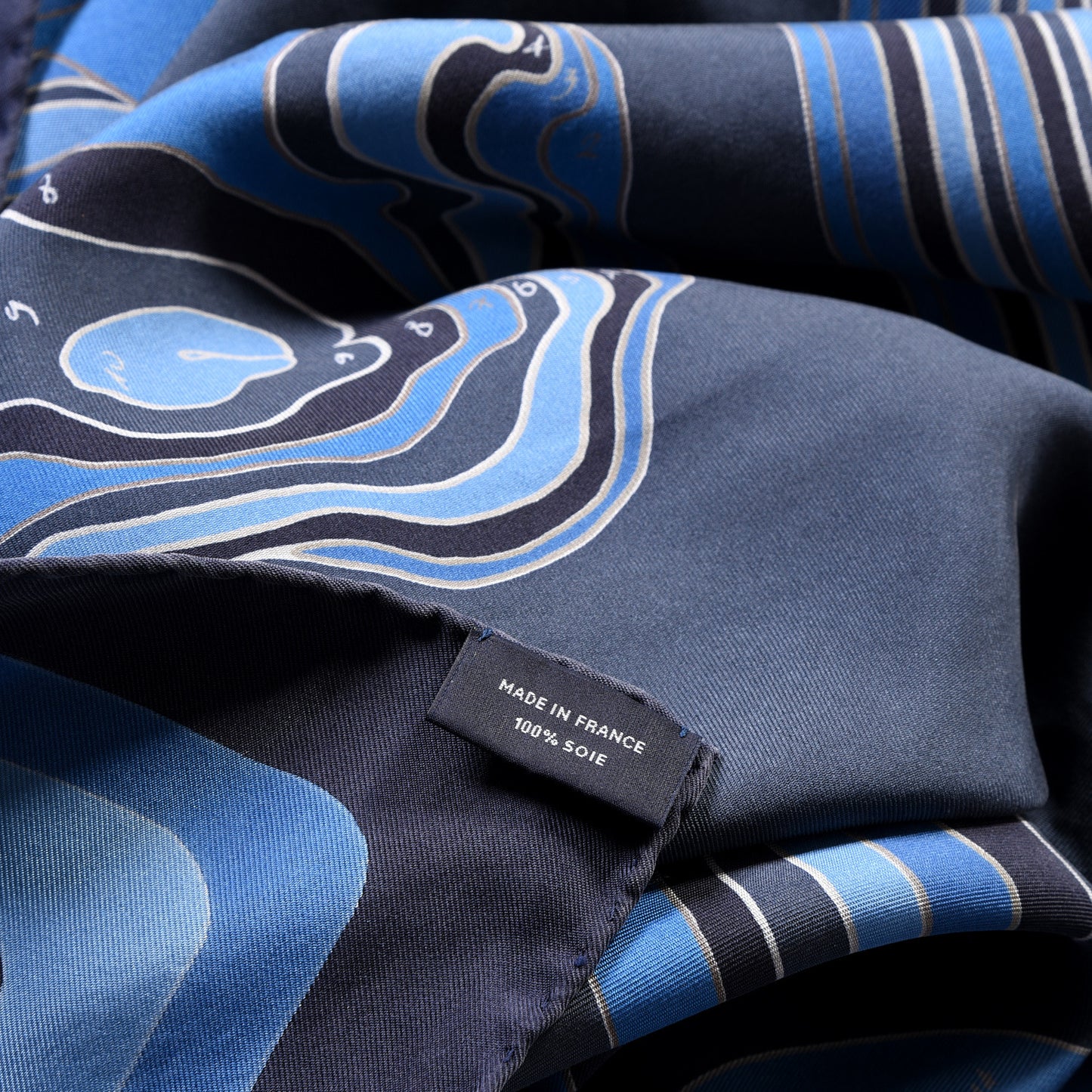 Silk Pegase Paysage Scarf 90 Marine Moyen