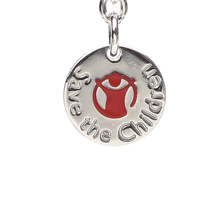 Bulgari Sterling Silver Ceramic Save The Children Pendant Necklace 4 of 8