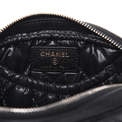 Chanel Calfskin Quilted Small Curvy Pouch Cosmetic Case Navy Blue 6 of 10