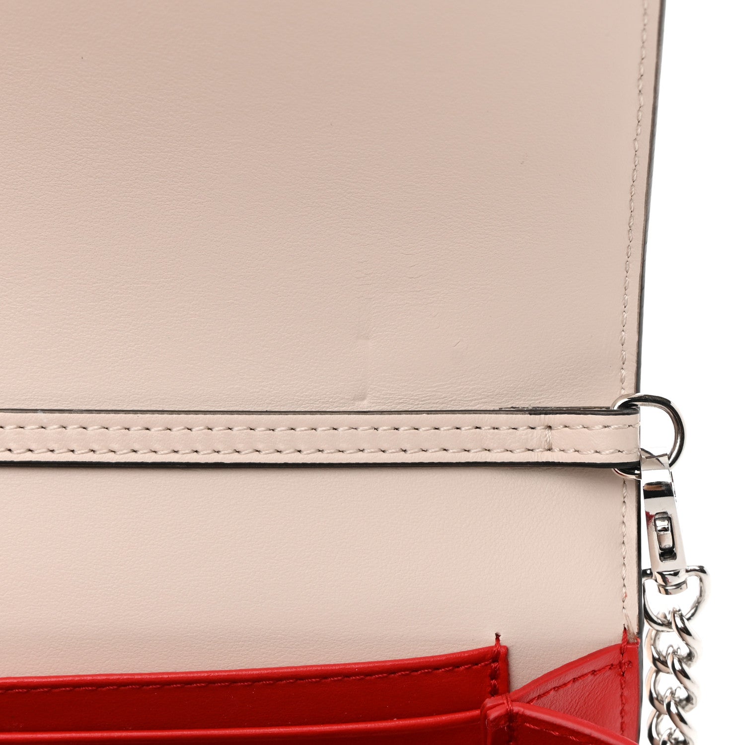 Christian Louboutin Grained Calfskin Spikes Loubinthesky Paloma Clutch Leche 12 of 15