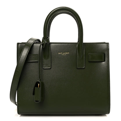 Saint Laurent Calfskin Nano Sac Leather Satchel Dark Pine 1 of 10