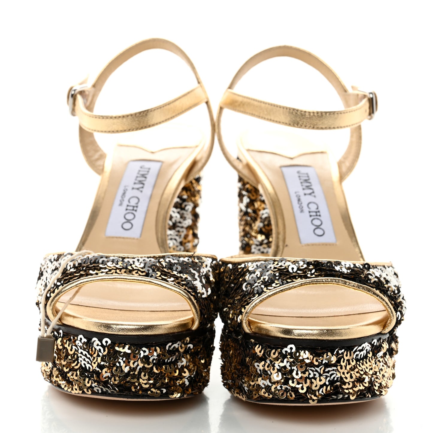 Sequin Peachy Peep Toe Platform Pumps 35 Silver Gold