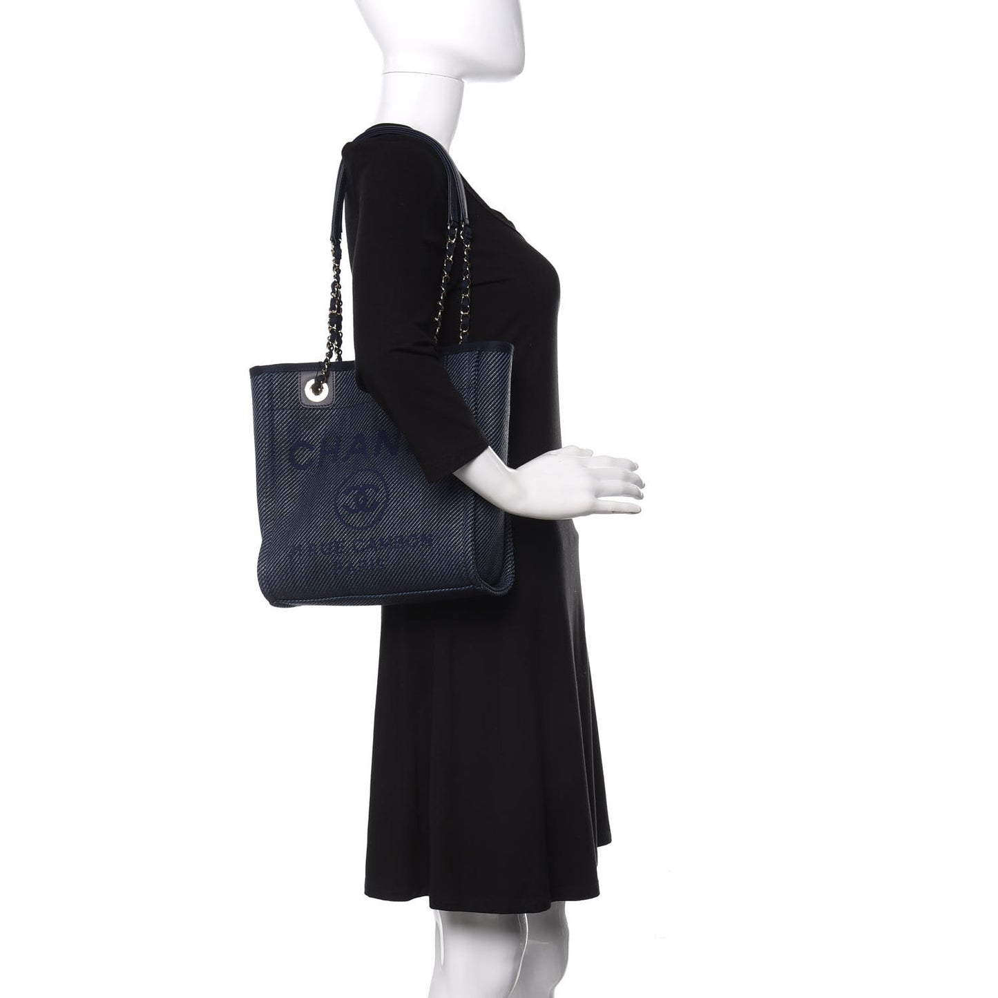 Canvas Mini Deauville Tote Denim Blue