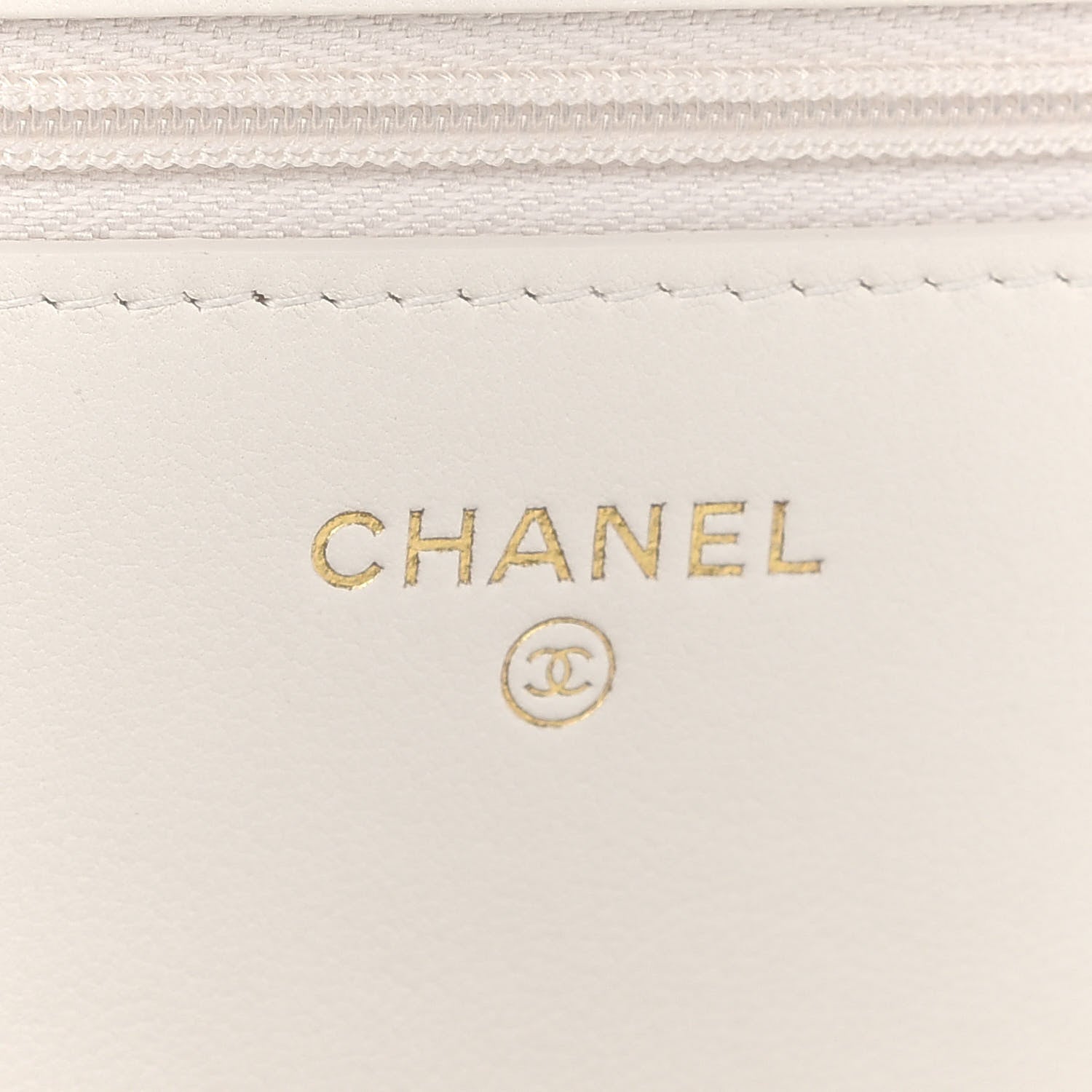 Chanel Lambskin Quilted Wallet On Chain WOC White Black 6 of 10