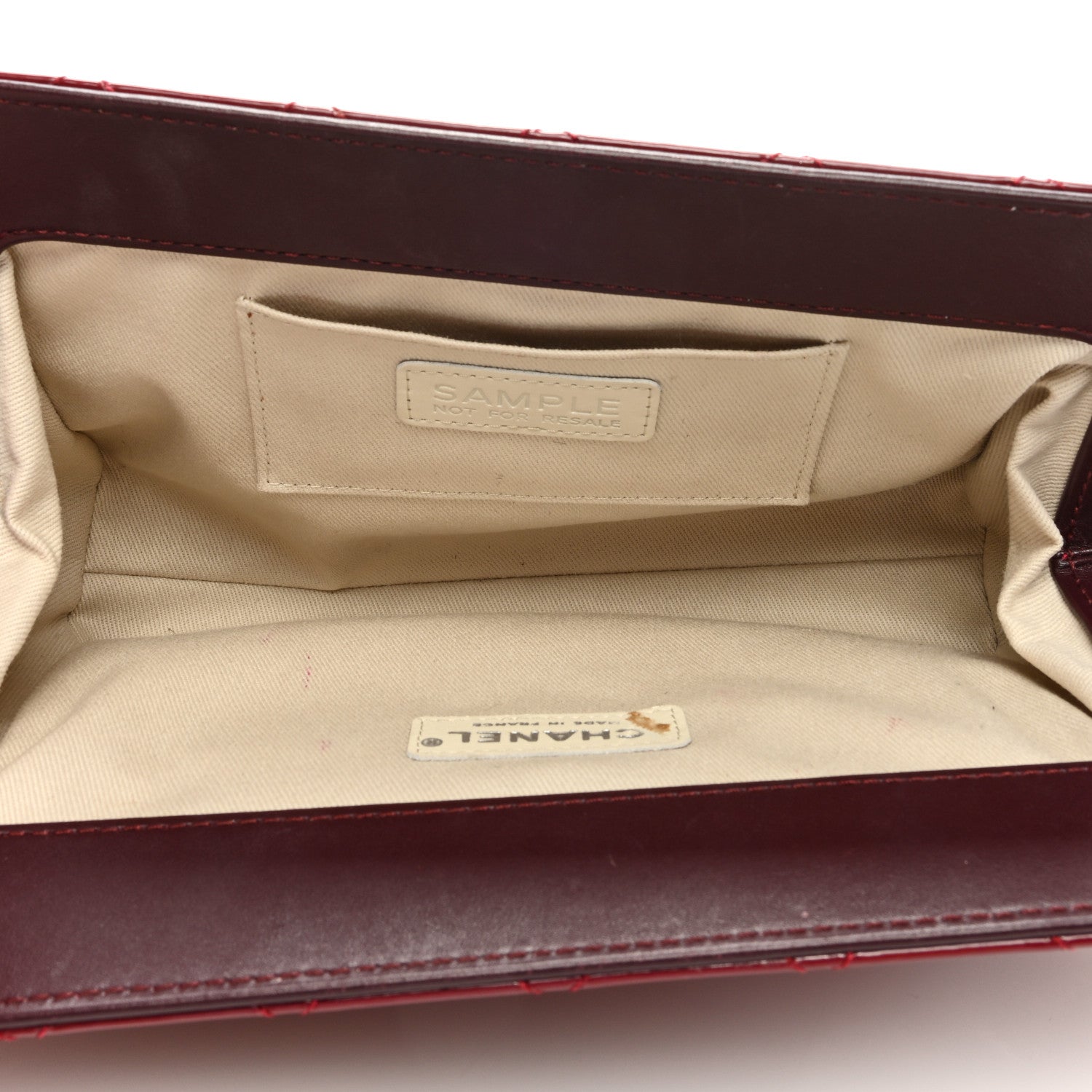 Chanel Patent CC Quilted Timeless Clutch Red 5 of 9