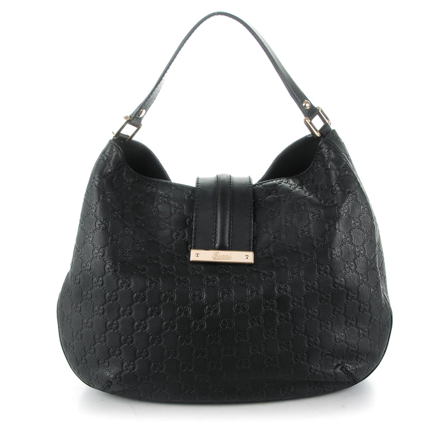 Gucci Guccissima Large New Ladies Web Hobo Black 1 of 7