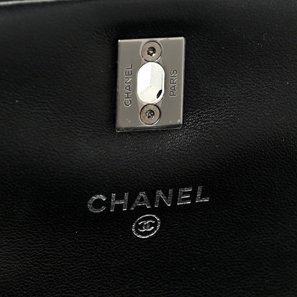 Chanel Sequin COCO Clutch With Chain Black Silver 5 of 13