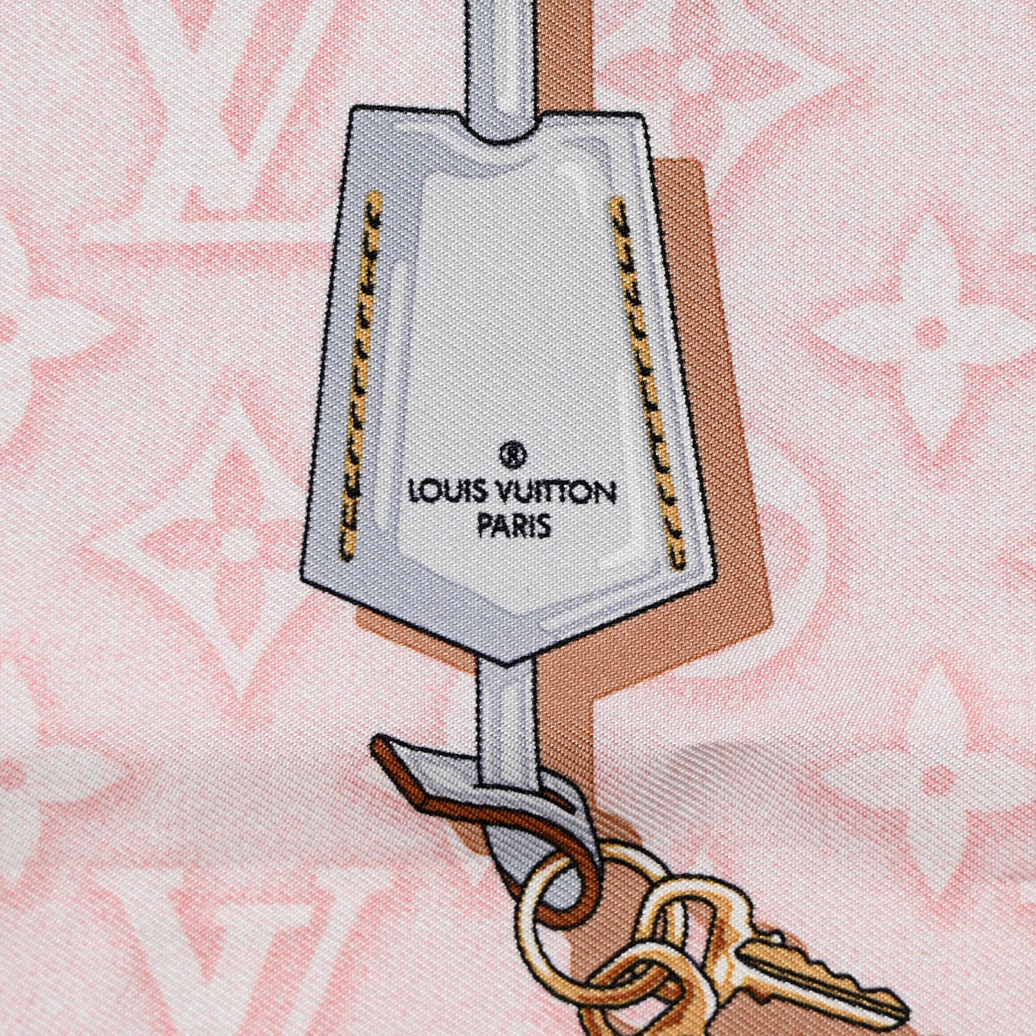 Louis Vuitton Silk Monogram Denimgram Confidential Square 90 Scarf Light Pink 2 of 4
