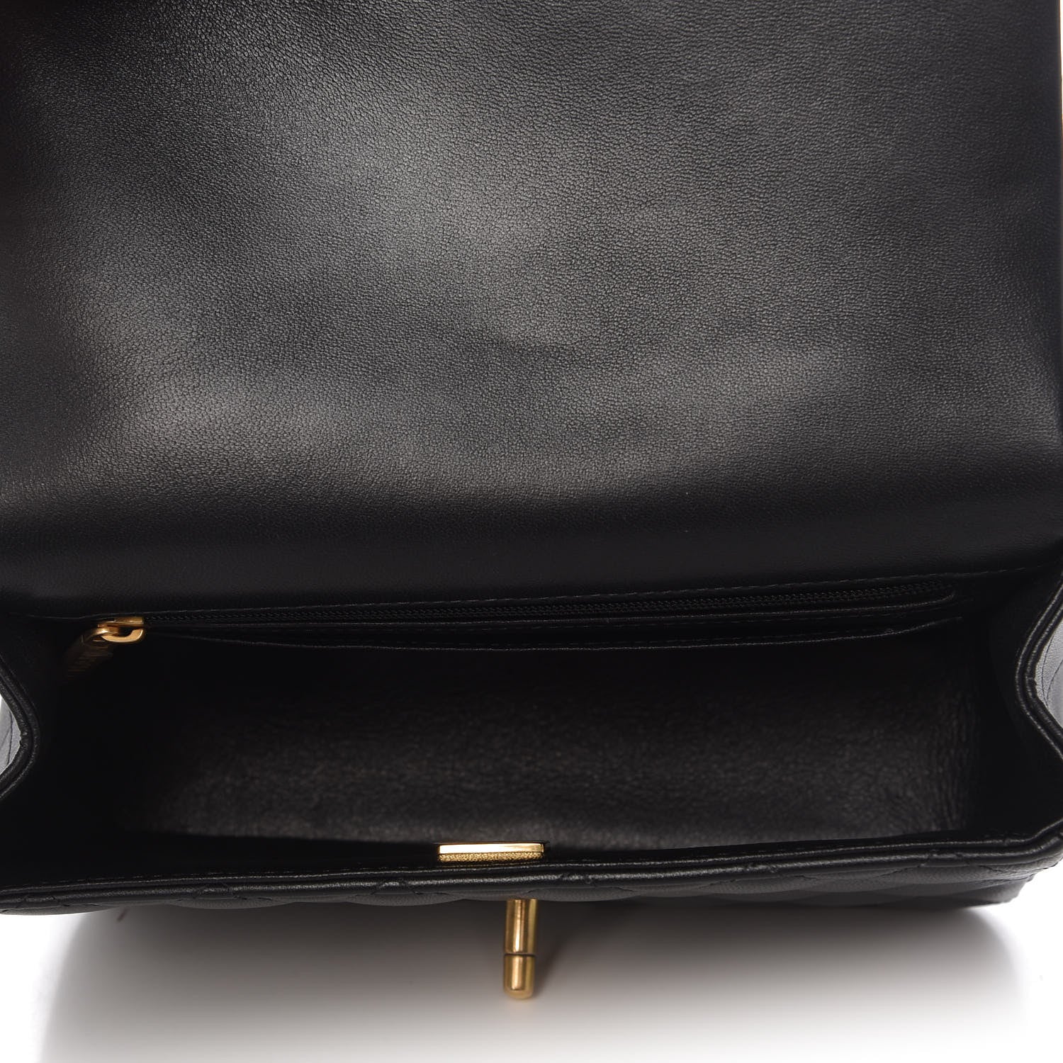 Chanel Lambskin Quilted Mini Top Handle Rectangular Flap Black 5 of 11