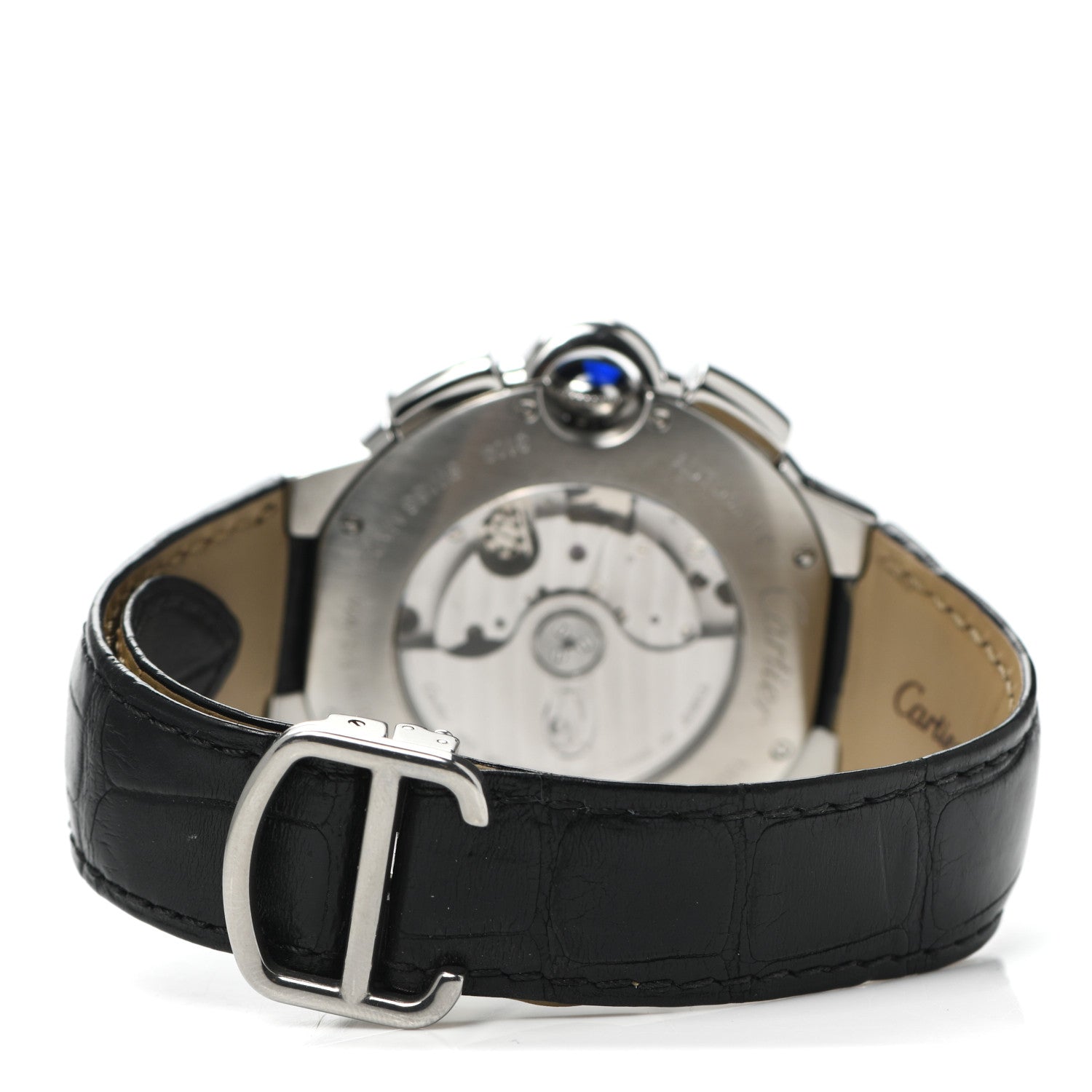 Cartier Stainless Steel Alligator 44mm Ballon Bleu De Cartier Chronograph Automatic Watch 3 of 5