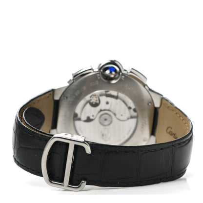 Cartier Stainless Steel Alligator 44mm Ballon Bleu De Cartier Chronograph Automatic Watch 3 of 5