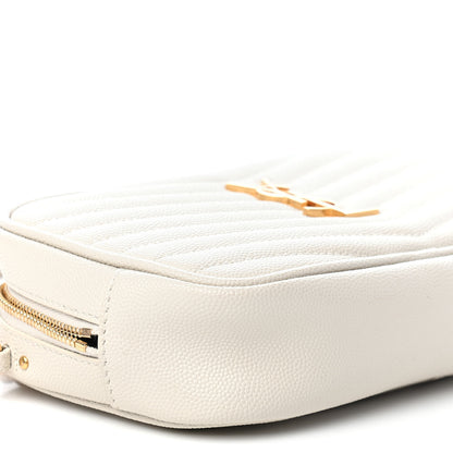 Saint Laurent Grain De Poudre Matelasse Monogram Mini Lou Camera Bag Crema Soft 8 of 9