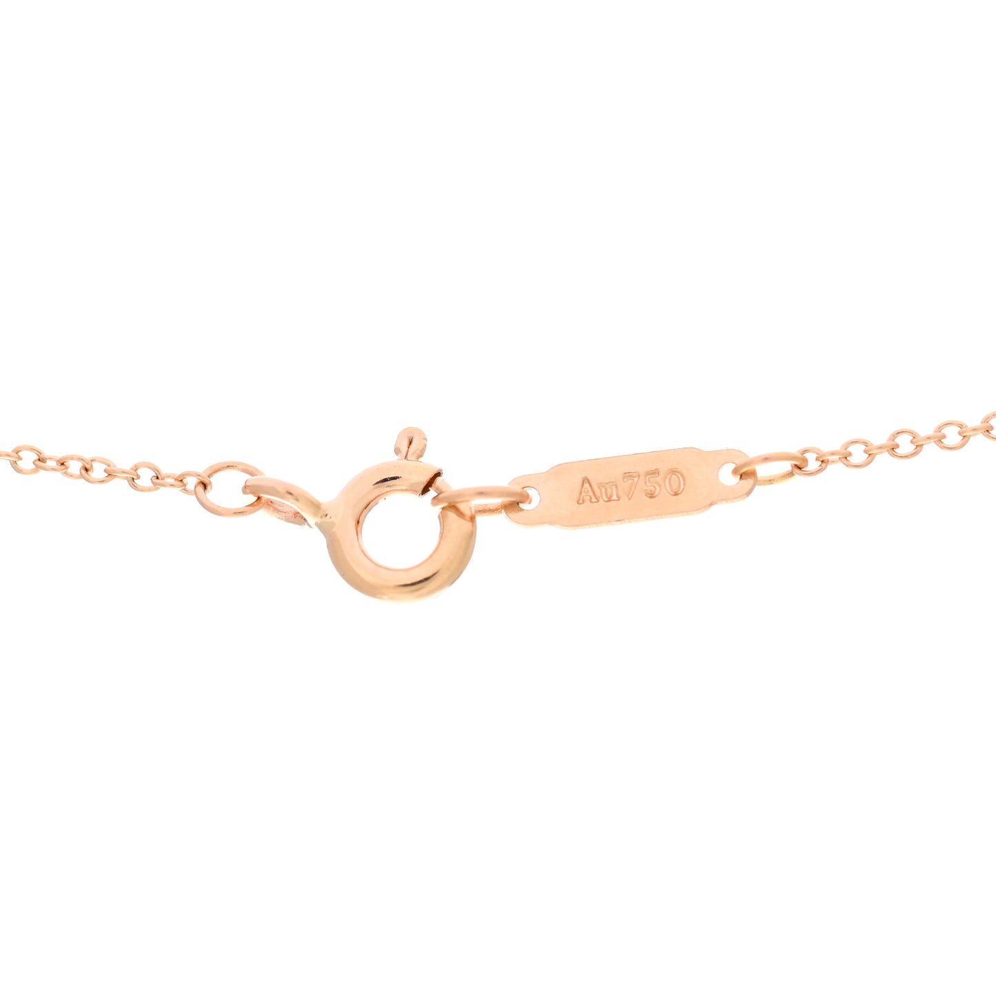18K Rose Gold Diamond Small T Smile Pendant Necklace