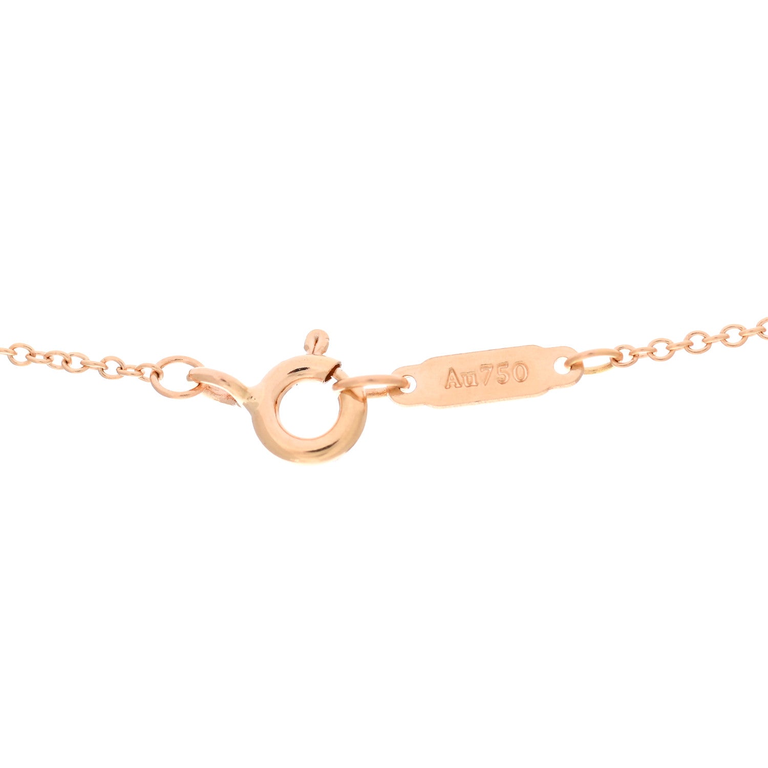 Tiffany 18K Rose Gold Diamond Small T Smile Pendant Necklace 5 of 6