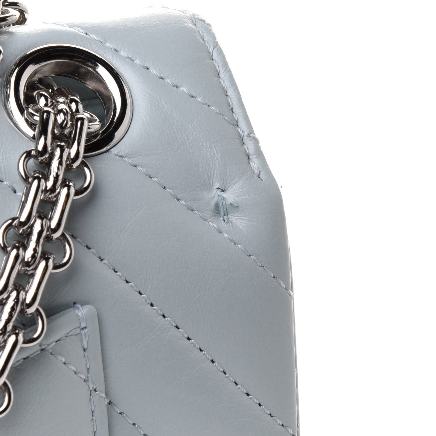Chanel Aged Calfskin Chevron Quilted 2.55 Reissue Mini Flap Light Blue 11 of 12