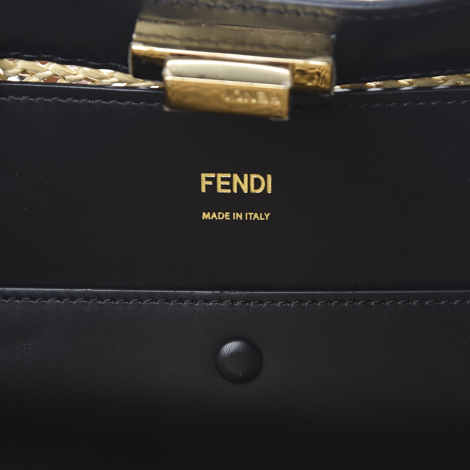Fendi Raffia Vitello King Macrame Mesh Large Peekaboo X-Tote Natural Black Cuoio 7 of 10