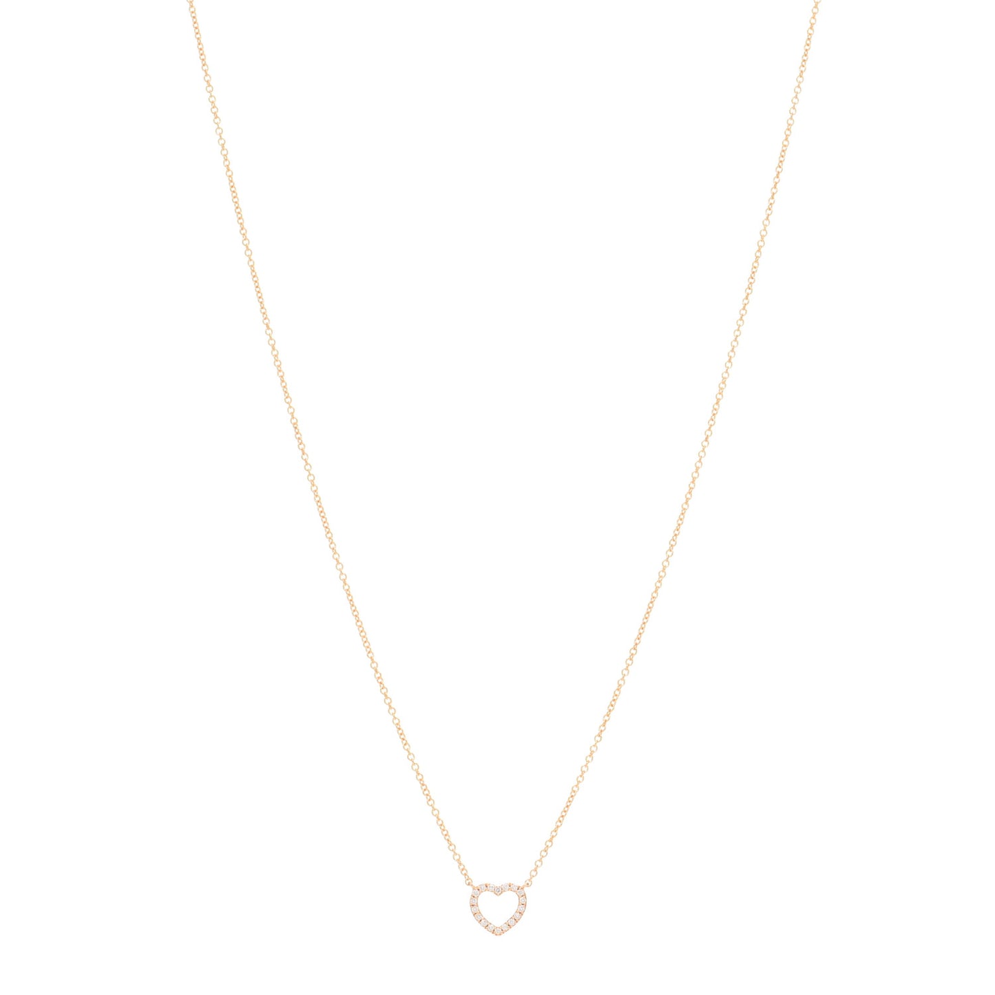 18K Rose Gold Diamond Metro Heart Pendant Necklace