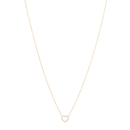 Tiffany 18K Rose Gold Diamond Metro Heart Pendant Necklace 1 of 3