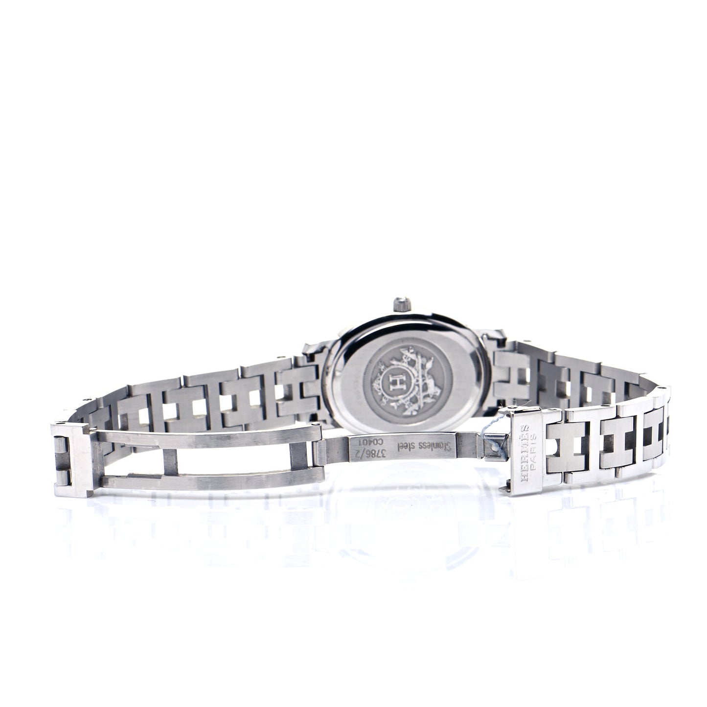 Stainless Steel 22mm Clipper Oval Quartz Watch Black