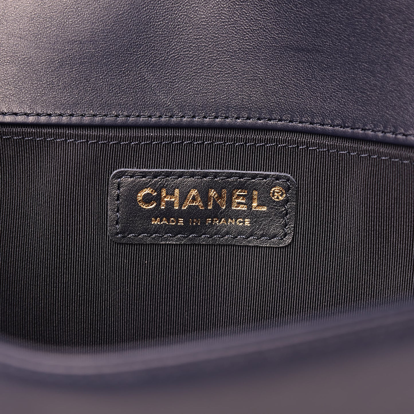 Lambskin Quilted Medium Boy Flap Dark Navy