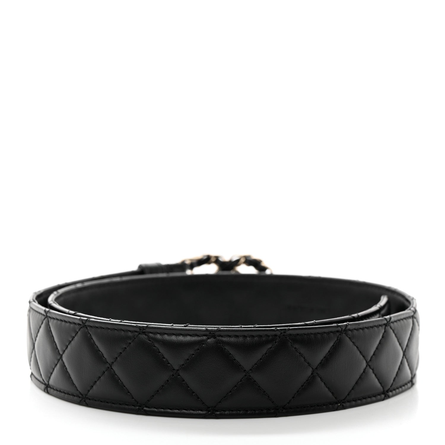 Chanel Calfskin Quilted CC Chain Belt 75 30 Black 2 of 7