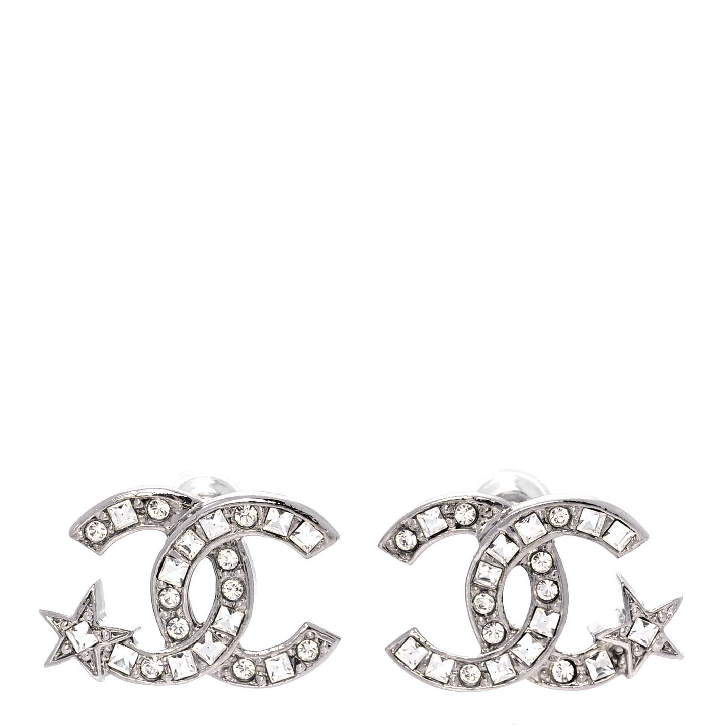 Crystal CC Starfall Earrings Silver