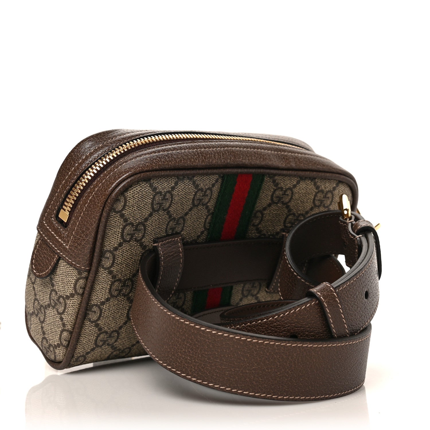 Gucci GG Supreme Monogram Web Small Ophidia Belt Bag 85 34 Dark Brown 3 of 9