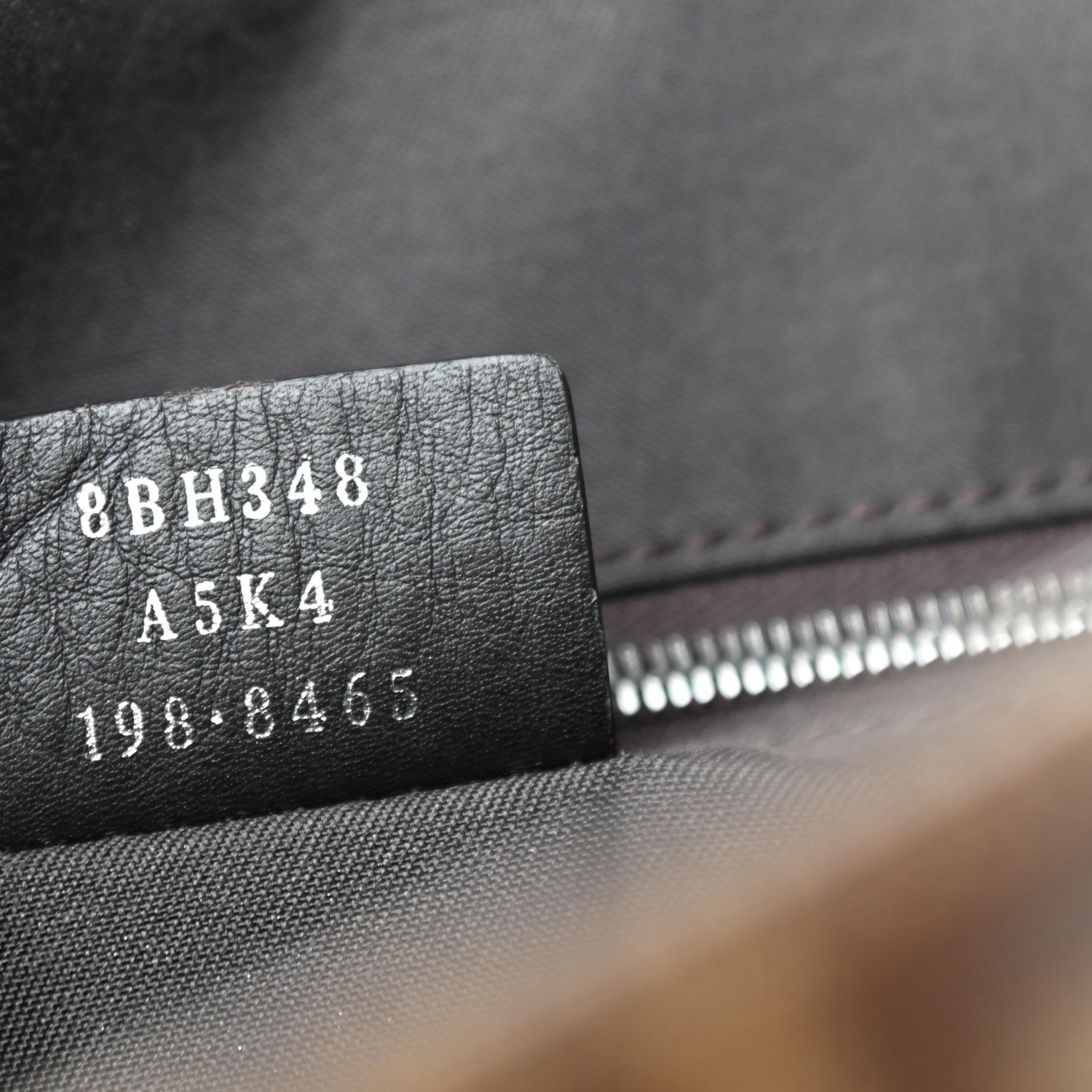 Fendi Glazed Fabric Vitello Century FF 1974 Stamp Patch Shopping Tote Mogano Panna Black 7 of 10