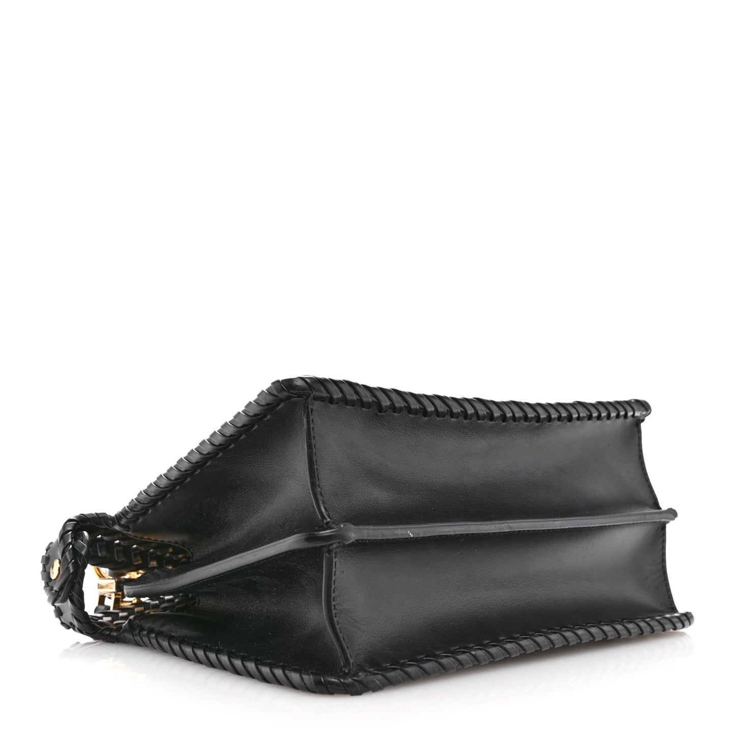 Vitello King Shiny Nappa Intreccio Petite Peekaboo I SEE U Satchel Black